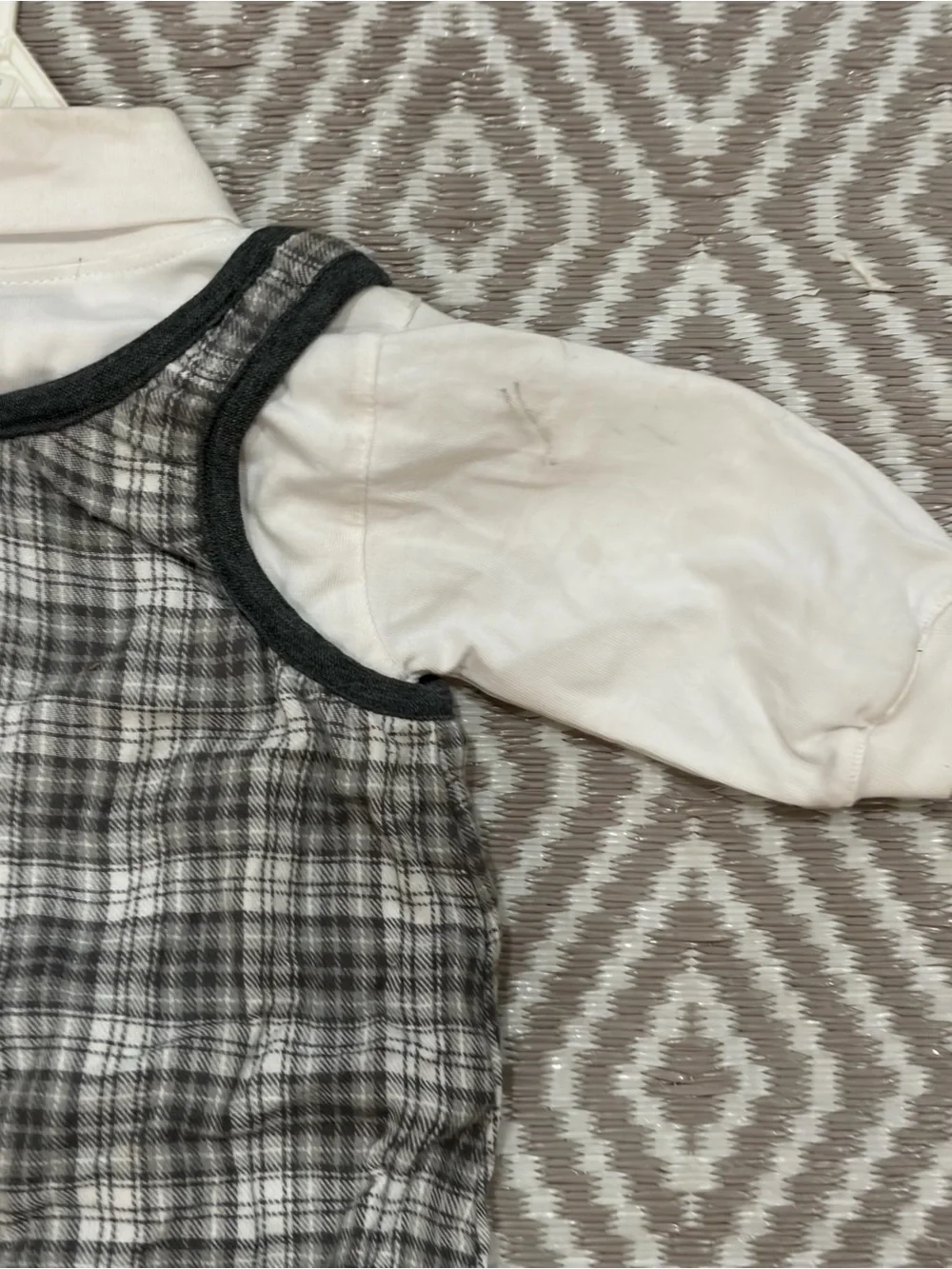 Vintage Dallas Cowboys Plaid Overalls w/ Long Sleeve Outfit Size 6/9 Months New